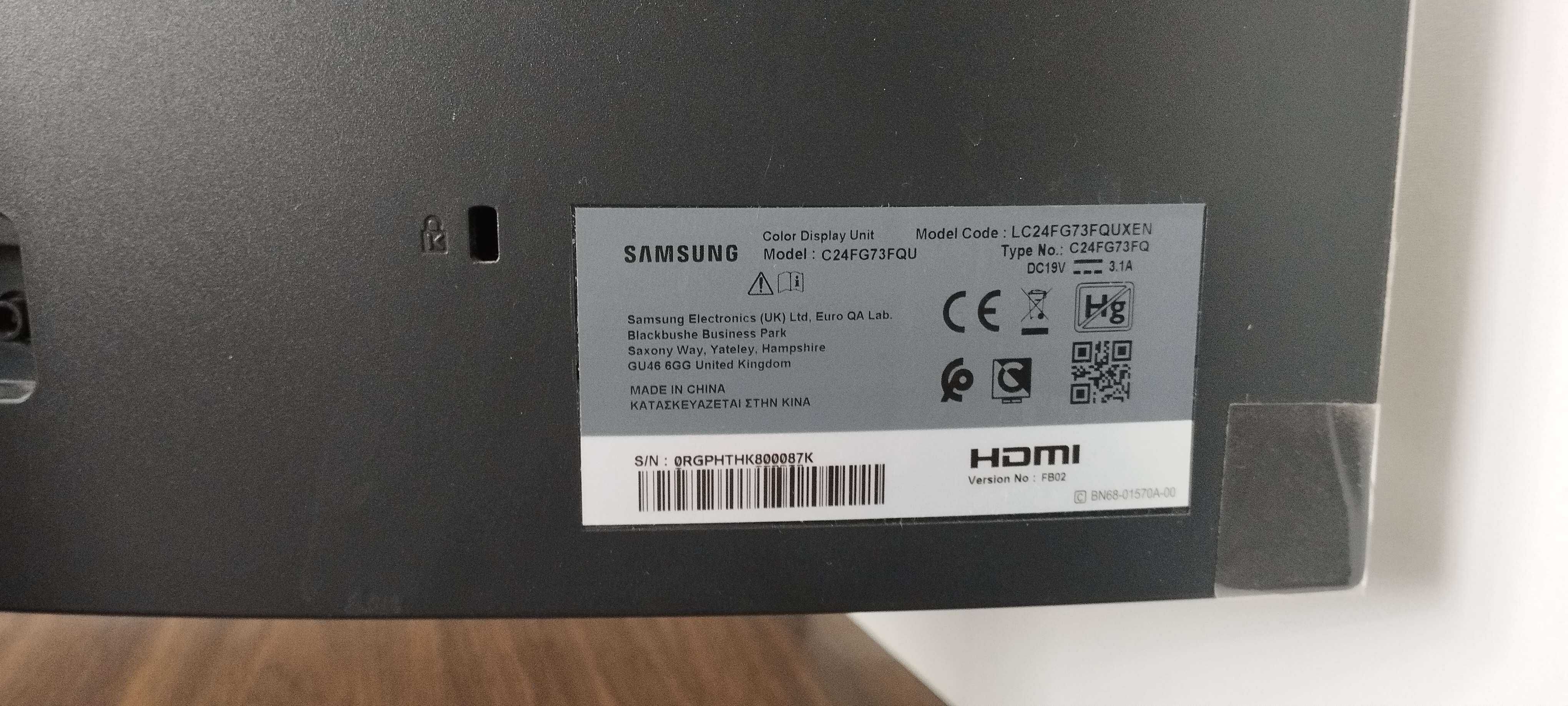 Monitor Samsung C24FG73FQU – 144Hz, 100% sprawny