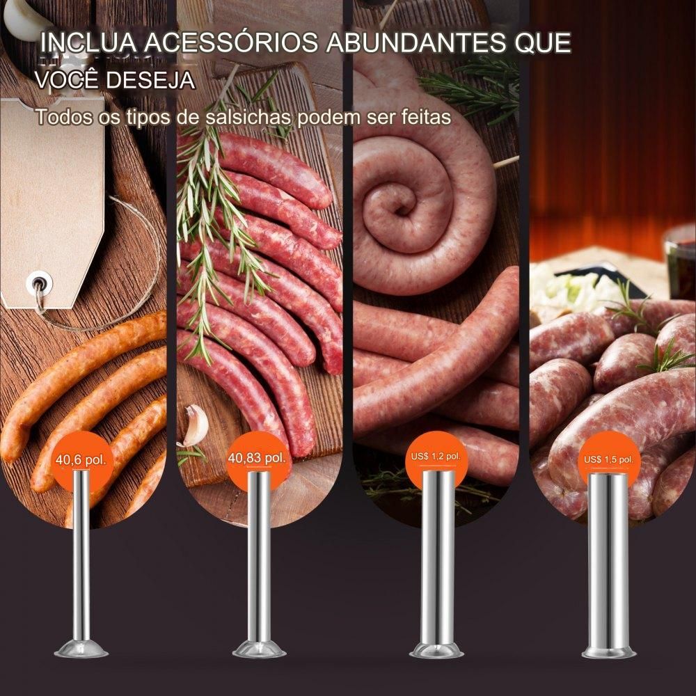 Máquina de Enchimento de Salsichas  - 10L em Aço Inoxidável