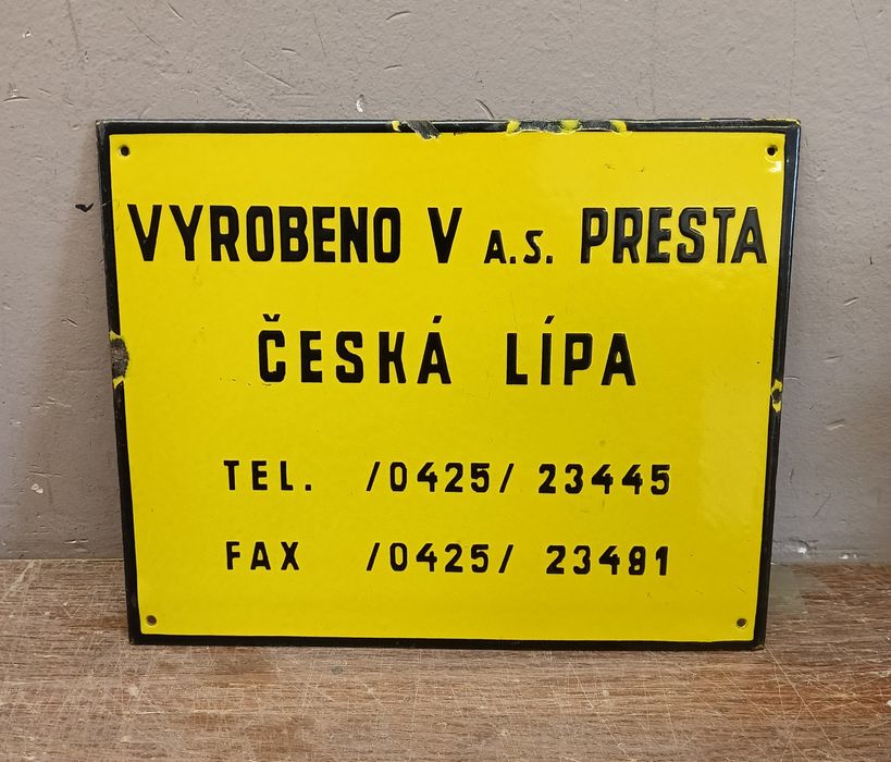 Czeska Lipa, Tablica szyld emaliowany emalia, jedyny w PL