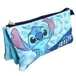Piórnik szkolny trzykomorowa saszetka Stitch