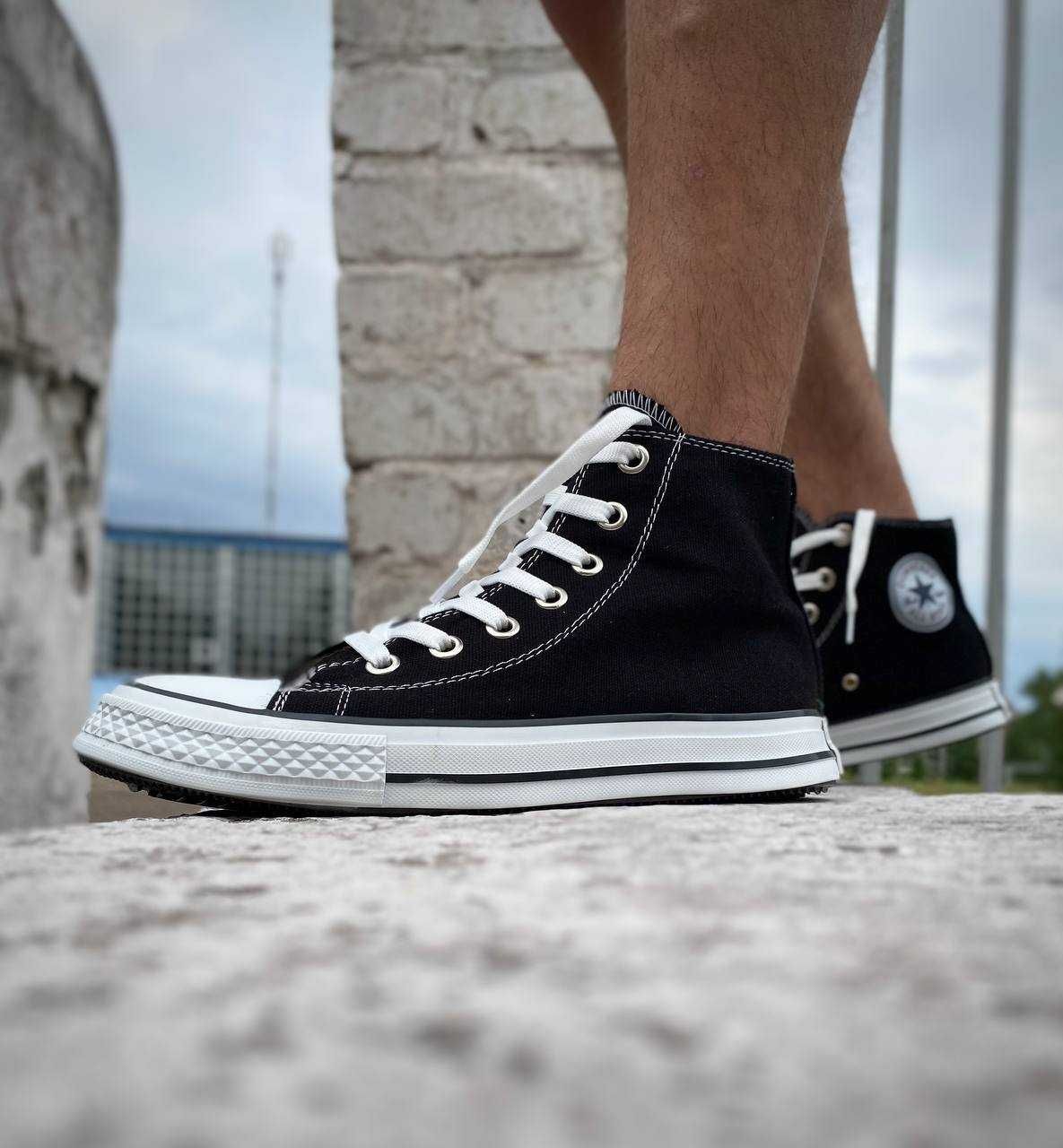 Converse All Star Конверси чорно-білі високі чоловічі 36-44