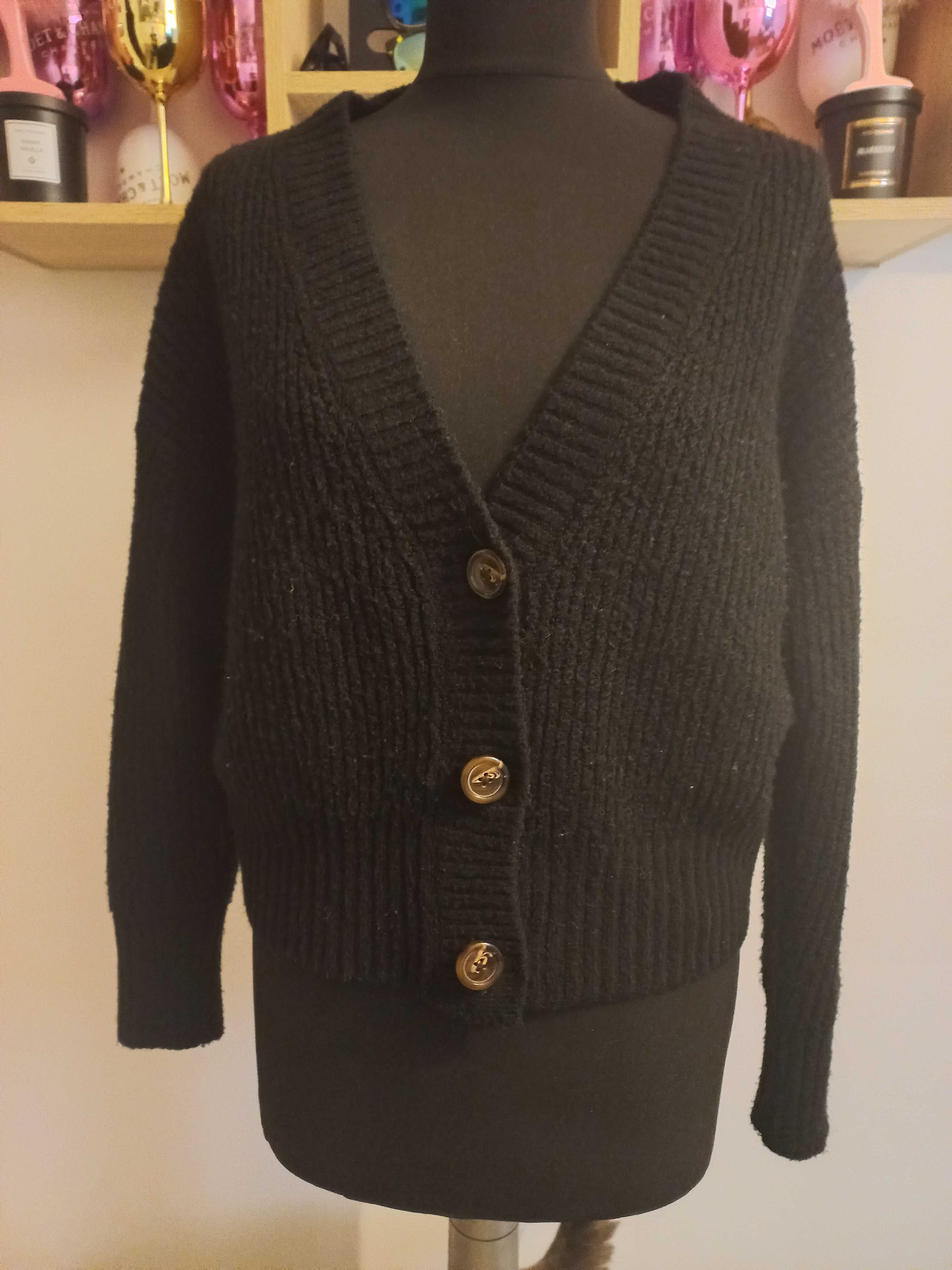 Sweter rozpinany czarny