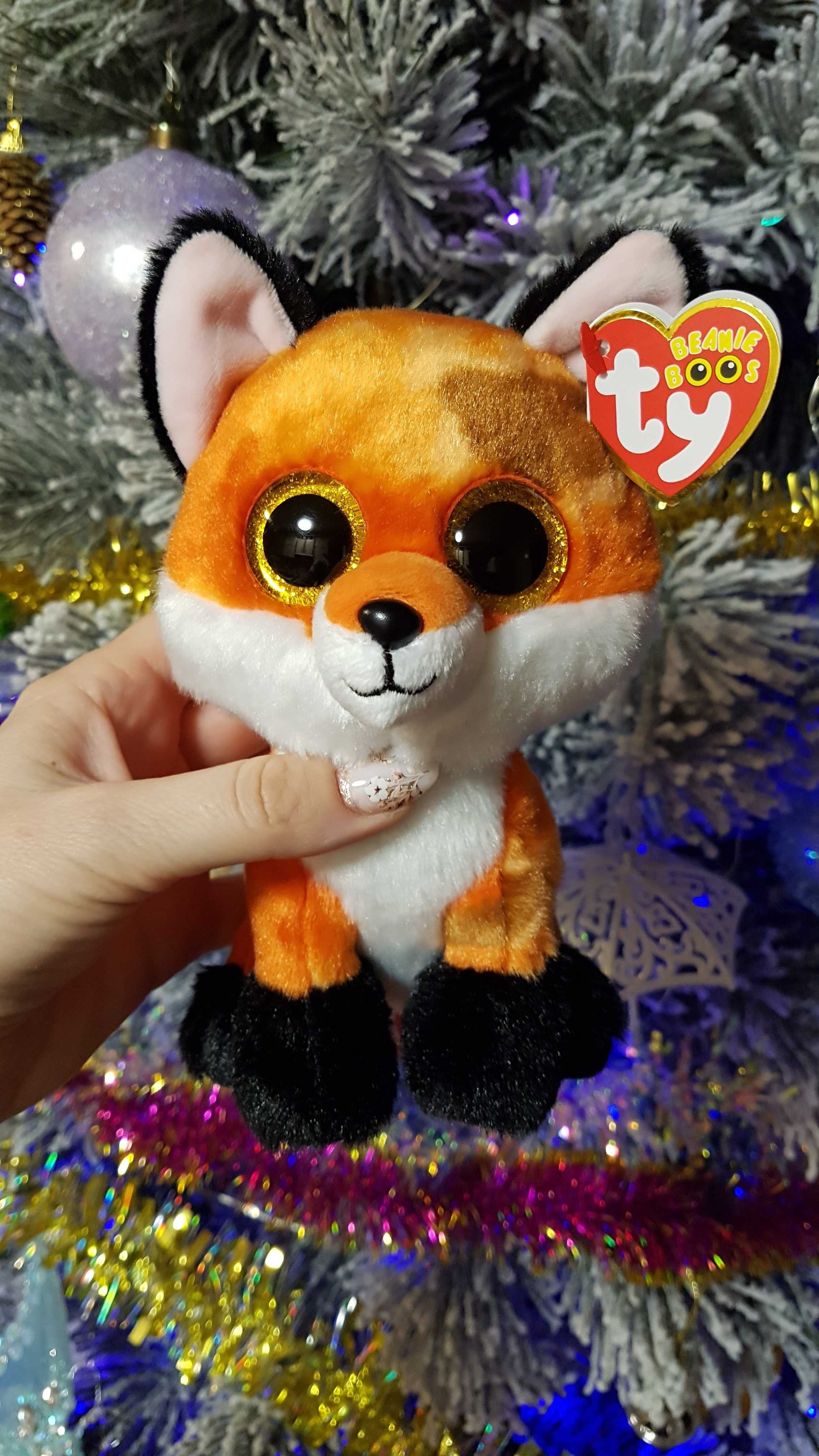 TY Beanie Boos глазастик рыжая лиса, лисенок, лисица MEADOW 15 см