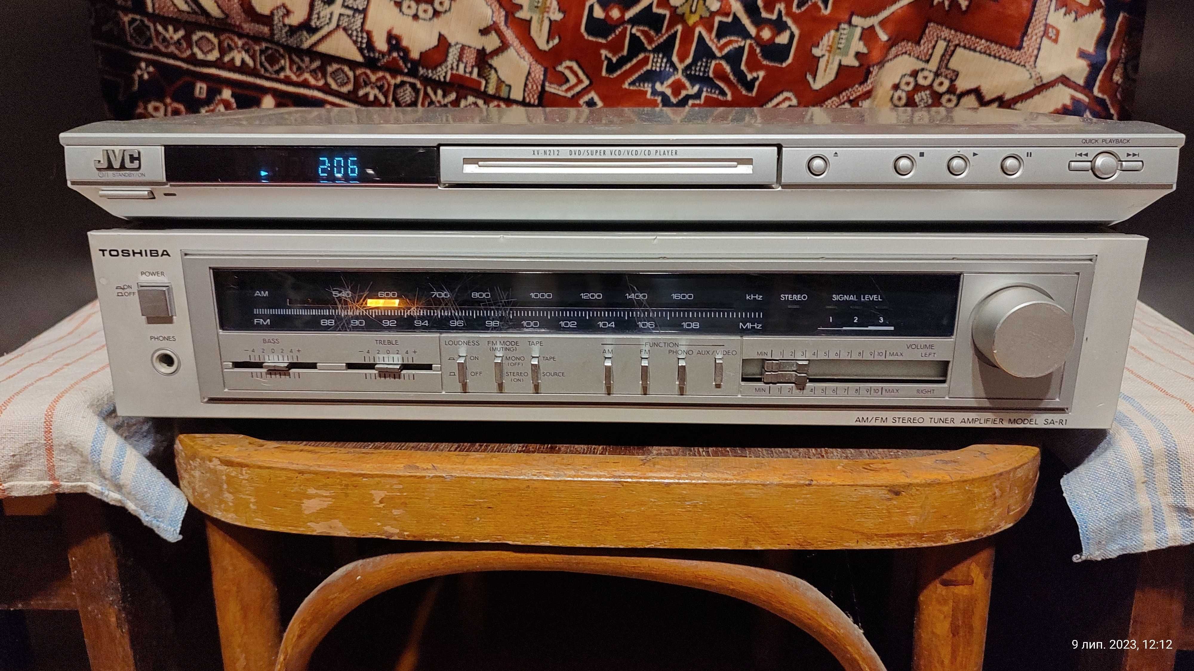 Комплект ресівер TOSHIBA SA-R1, DVD JVC, акустика SONY SS-RG66