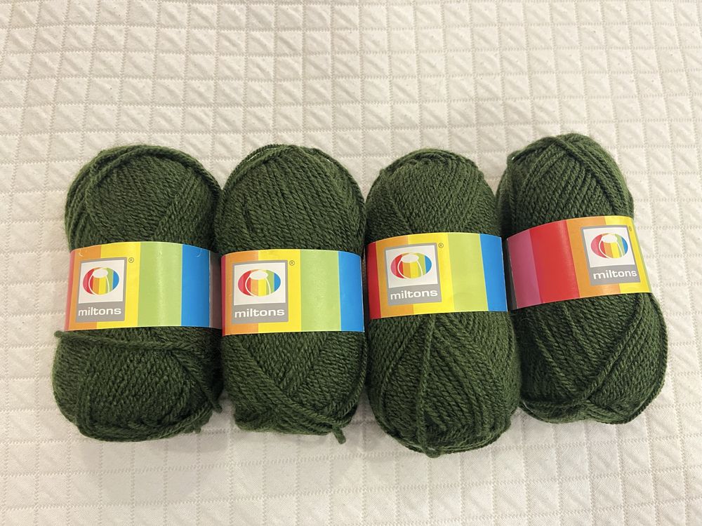 Lã de tricô verde escuro