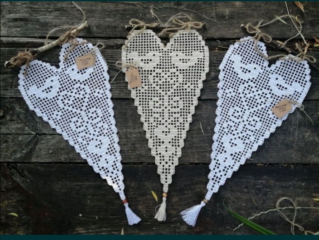 Serce na szydełku, handmade,  serce,