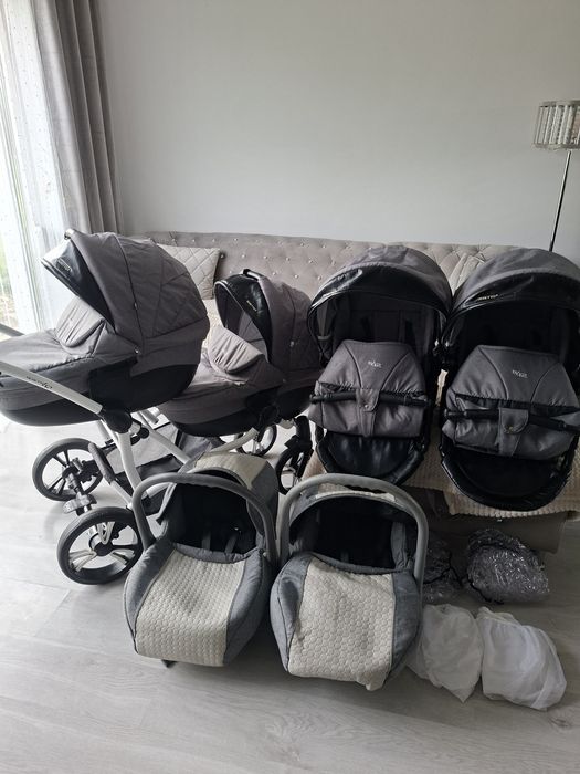 Wozek bebetto 42 3w1 blizniaczy dla bliźniakow duo podwójny rok po rok