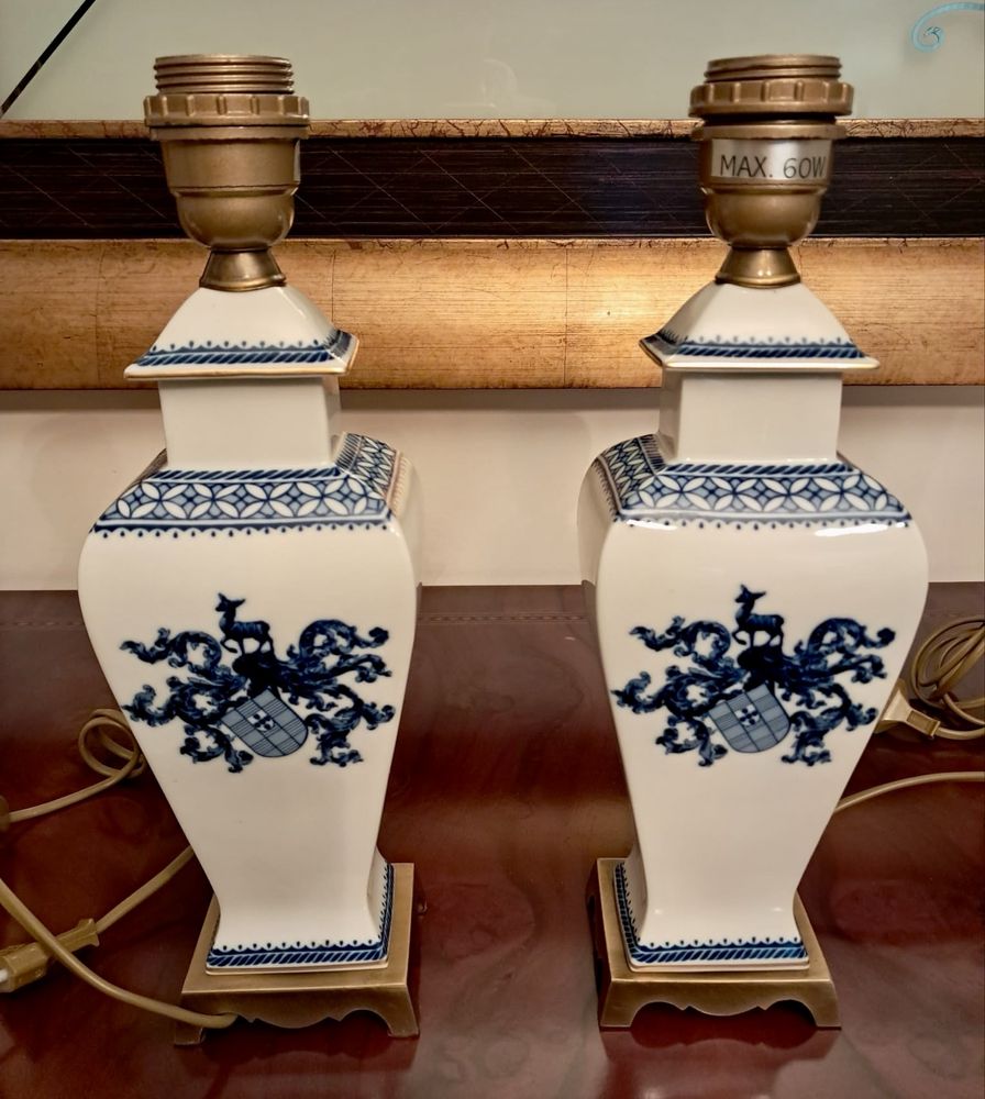 Conjunto candeeiros porcelana Porart