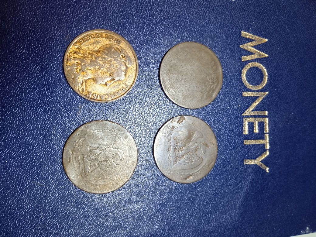 4 stare francuskie monety