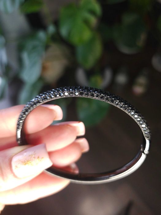 Bransoletka Swarovski czarna, S, oryginalna.