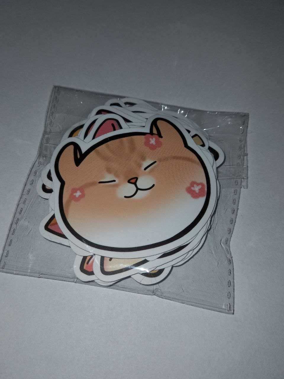 Наліпки коти наклейки кавайні стікери стикеры кіт милі кошеня stickers