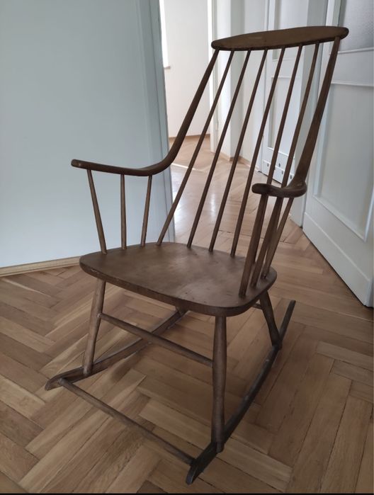 Fotel Grandessa Nesto, lata 60 vintage bujany na biegunach