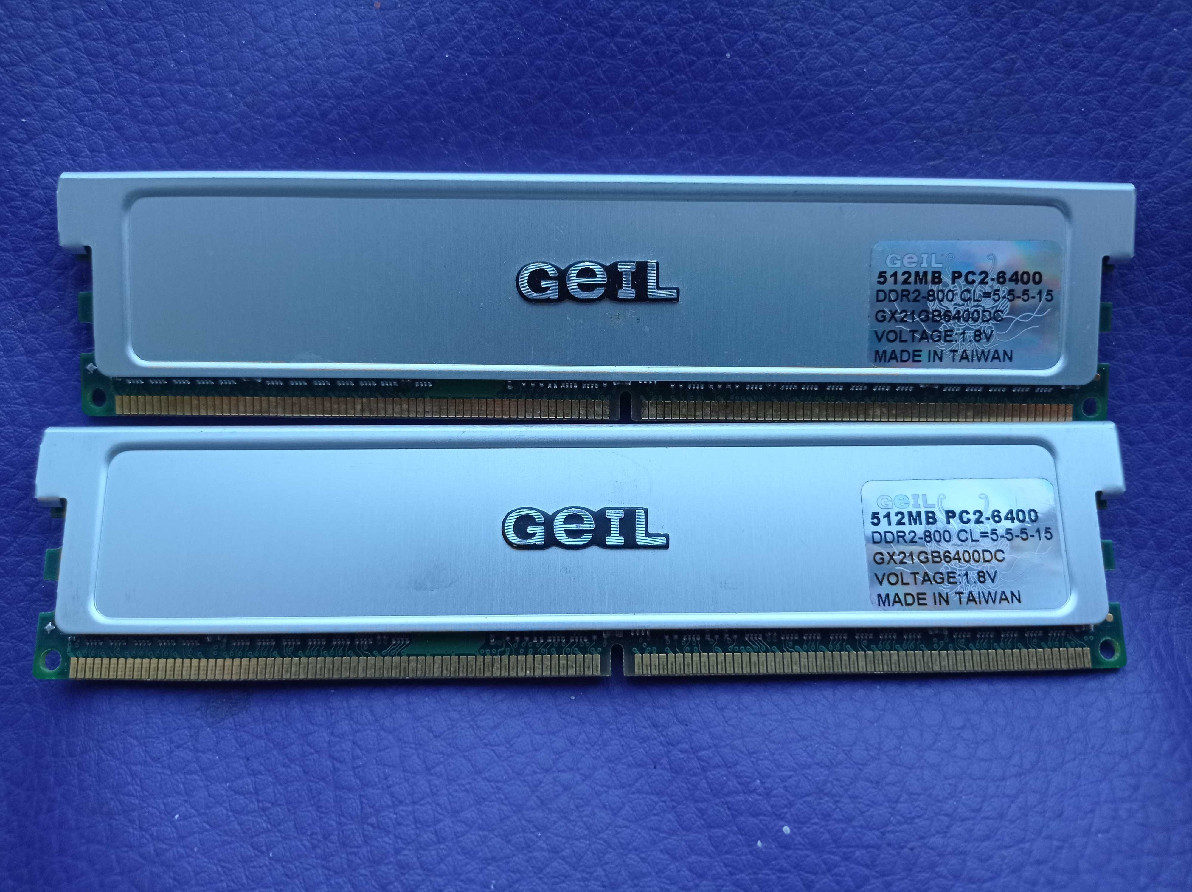 Pamięć RAM DDR2 - Geil 2x512MB PC2-6400 DDR2-800 CL