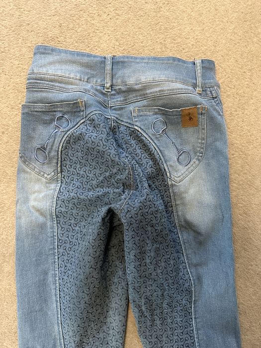 Bryczesy jeansowe Horze 36 pełny lej silikonowy