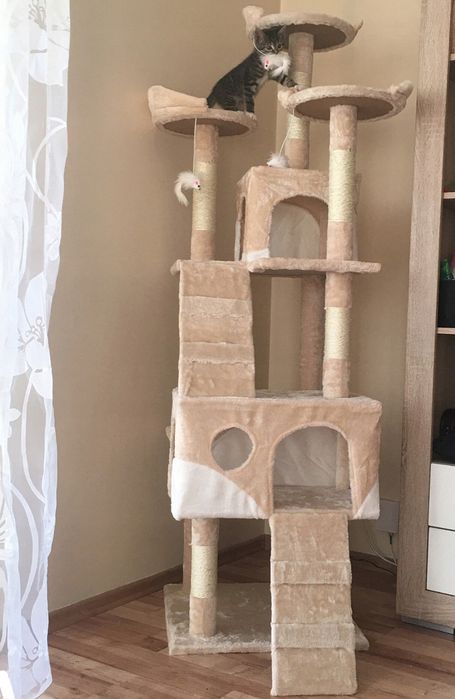 Drapak dla kota XXL beżowy NOWY 170 cm wielopoziomowy