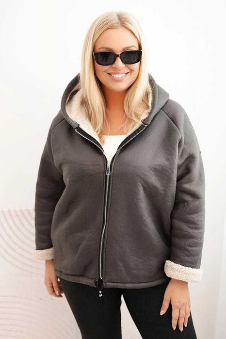 Ocieplane kurtki Plus Size z barankiem kolory