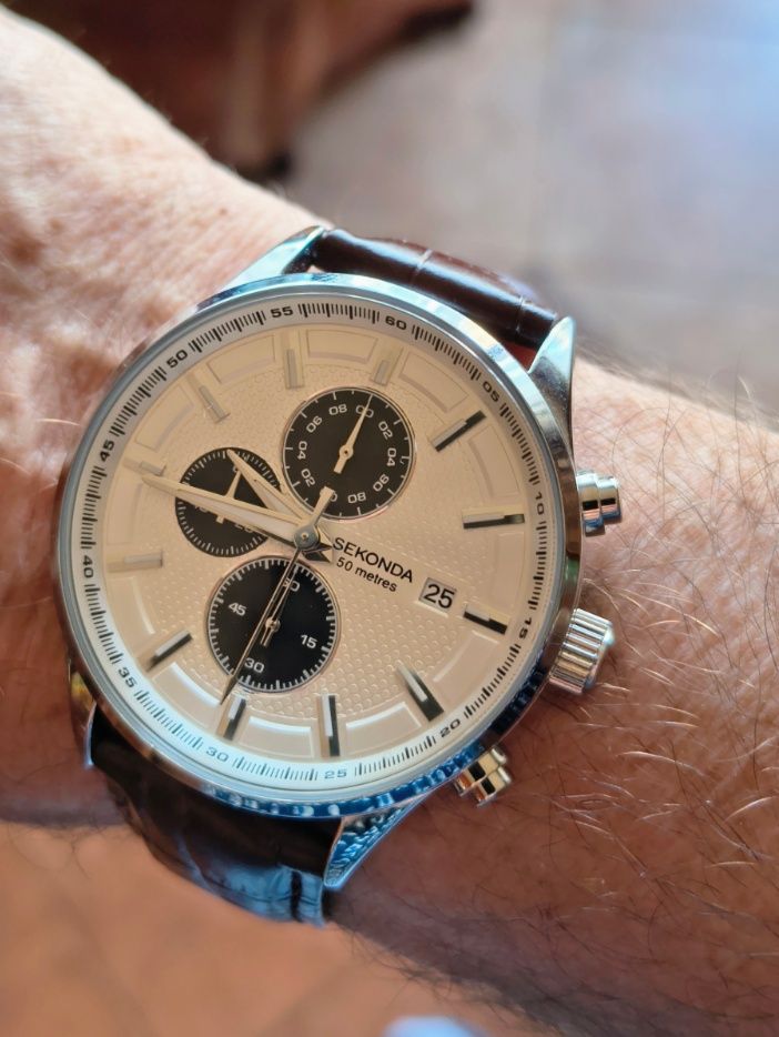 Chronograf Sekonda Silver-Brown  SEK.1177