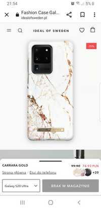 Etui Galaxy S20 Ultra marmur carrara gold Ideal of Sweden