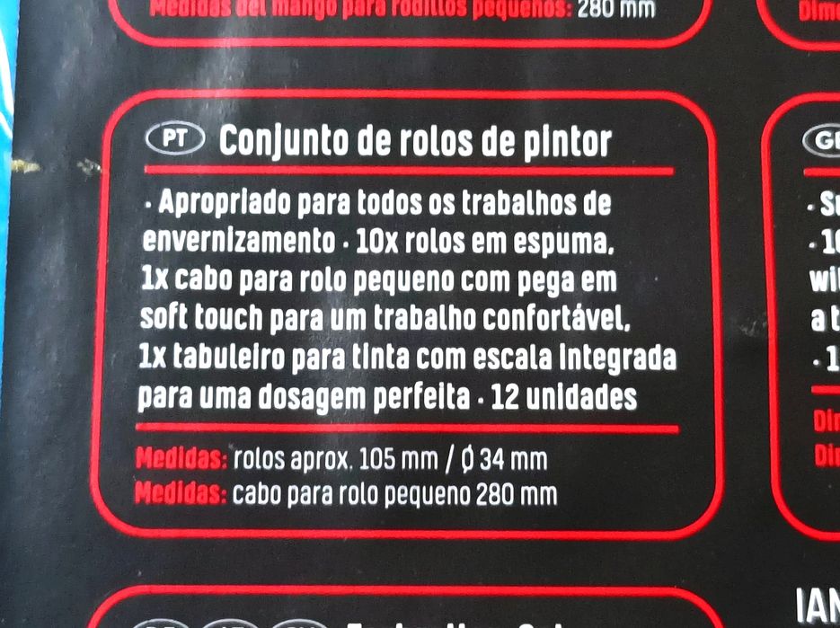 Conjunto de rolos de pintura marca Parkside (novo)