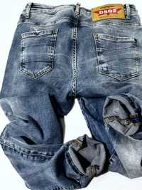 Spodnie Dsquared2 markowe gumki stretch jeansowe
