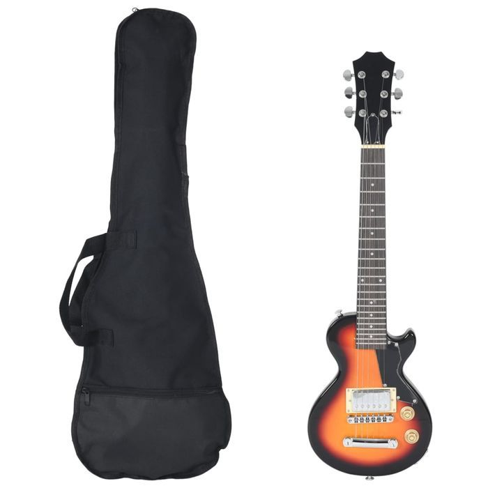 Gitara Elektryczna Z Pokrowcem, Brązowo-Czarna, 3/4, 30"