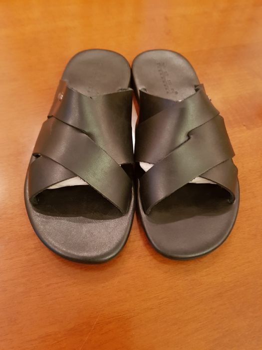 Шлёпанцы кожаные мужские (стелька 27,5 см)