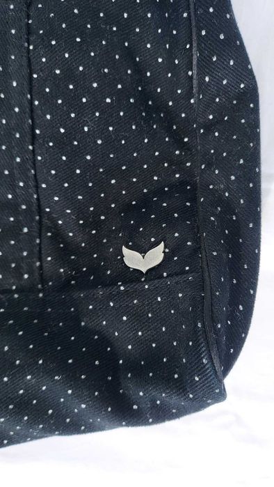 Czarna torebka do ręki w białe kropki (Nollie)