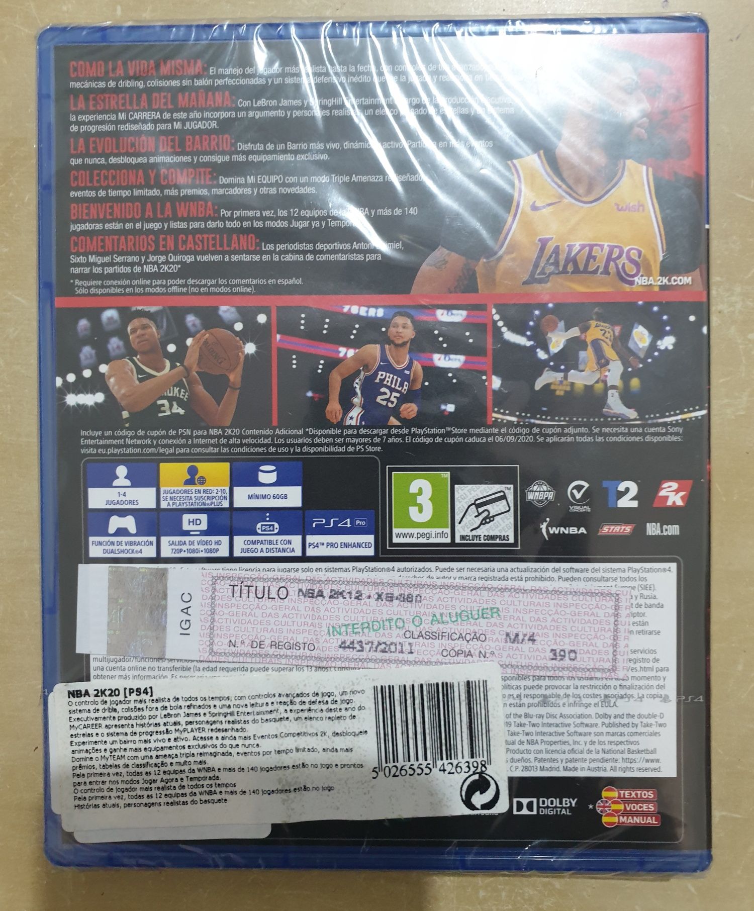 NBA2K20 PlayStation 4 novo. No plástico!