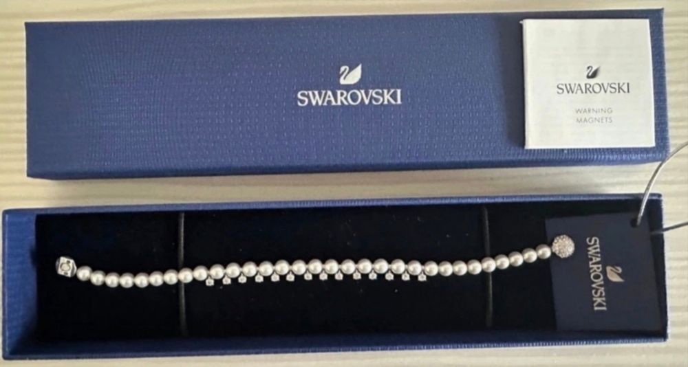piękna nowa bransoletka Swarovski z perłami