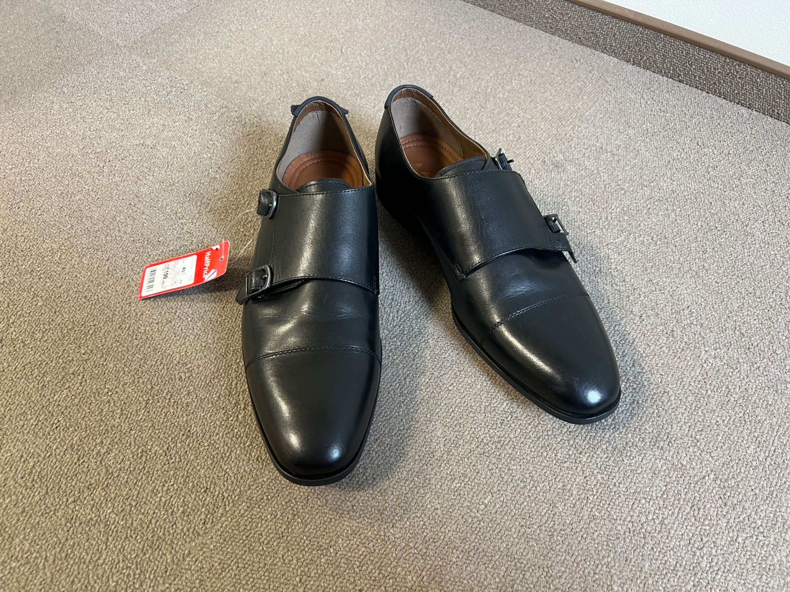 Buty męskie wizytowe Aldo, podwójne monki z klamerką czarne 43