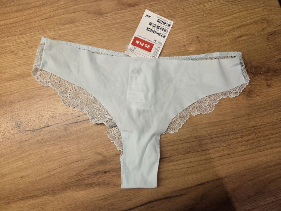 Nowe, turkusowe stringi H&M z metką