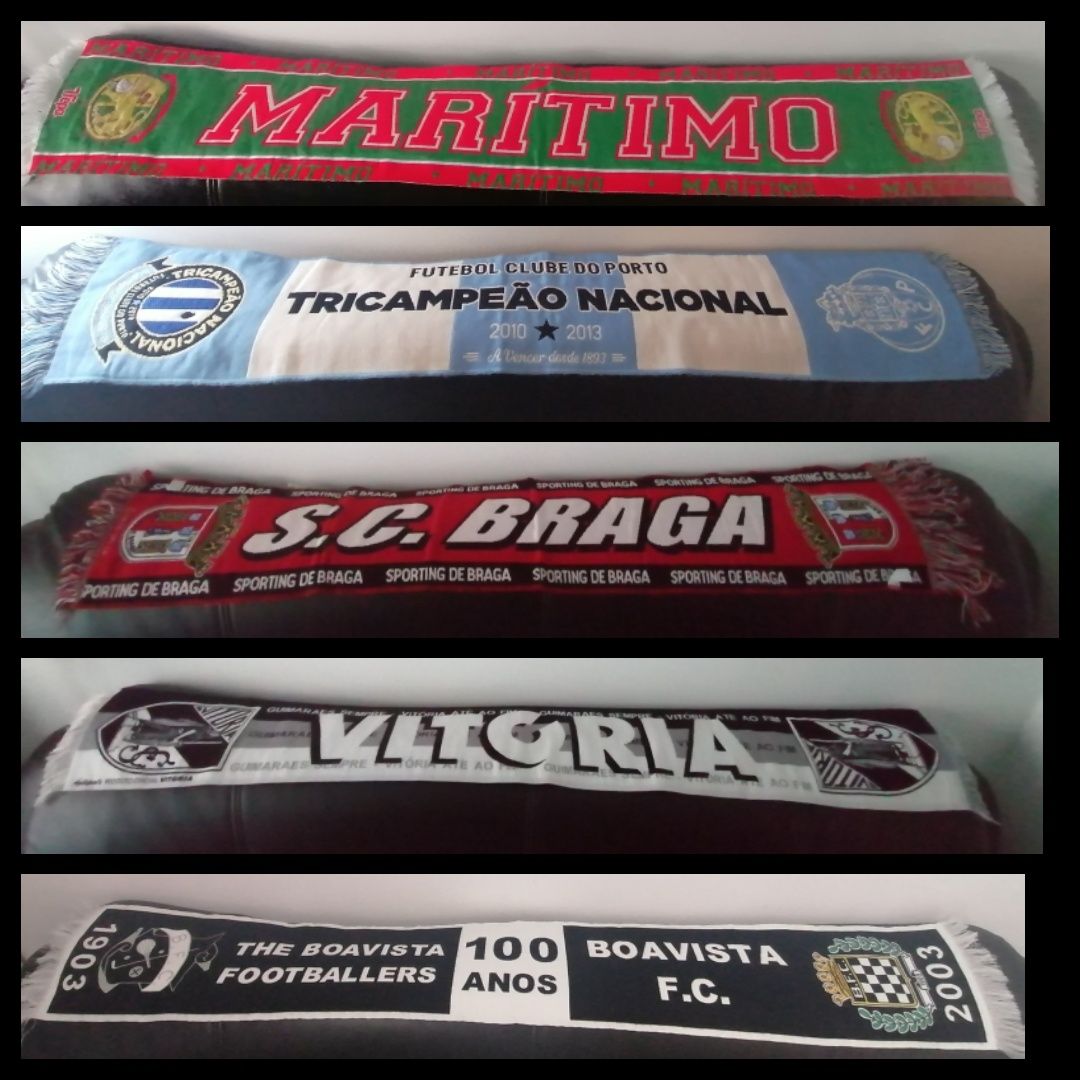 Cachecóis Benfica, Belenenses, Sporting, Porto, Carlsberg, Sagres