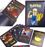 Czarne Karty Pokemon Metalizowane 10 szt Etui Pikachu Saszetka metal