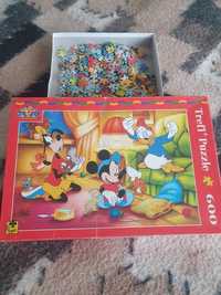 Puzzle Trefl 600 Mickey Mouse Donald Goofy Myszka Miki Retro