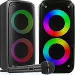 Głośnik bezprzewodowy przenośny 2w1 LED USB mikrofon bluetooth kolumna