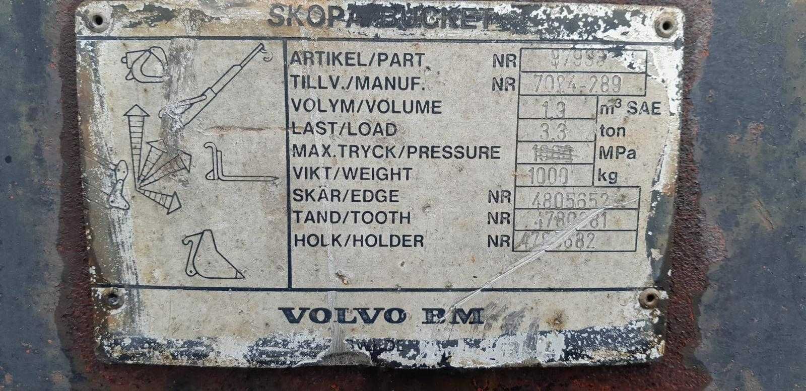 Łyżka do ładowarki Volvo Liebherr Szybkozłącze L60