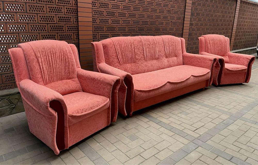 Комплект м'яких меблів "Президент": диван-ліжко + 2 крісла Західна Укр