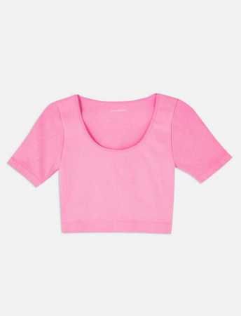 Рожевий кроп-топ у рубчик Primark, розмір 40-42 (L)