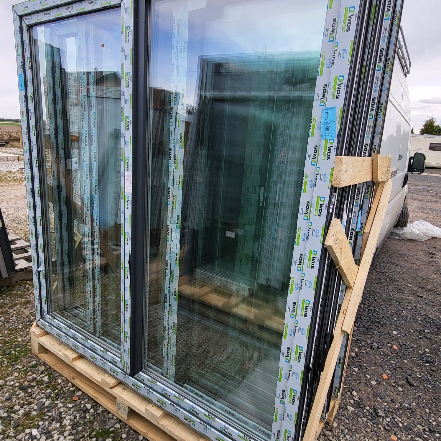 Okno tarasowe trzyszybowe 200x210   Antracyt 3-szyby