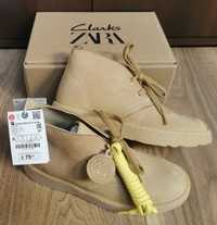 ZARA Clarks skórzane botki roz. 35 inspiracja Desert Boot Clarks