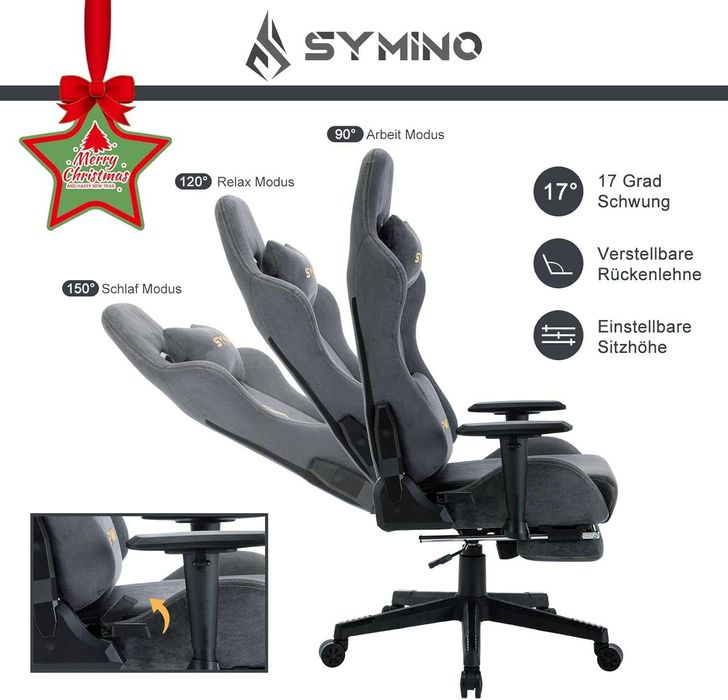 Nowy fotel biurowy / krzesło gamingowe / SYMINO / komputerowe !K508!