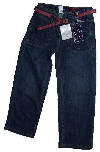 Dunnes spodnie dziewczęce jeansy z paskiem w komplecie 7/122 cm