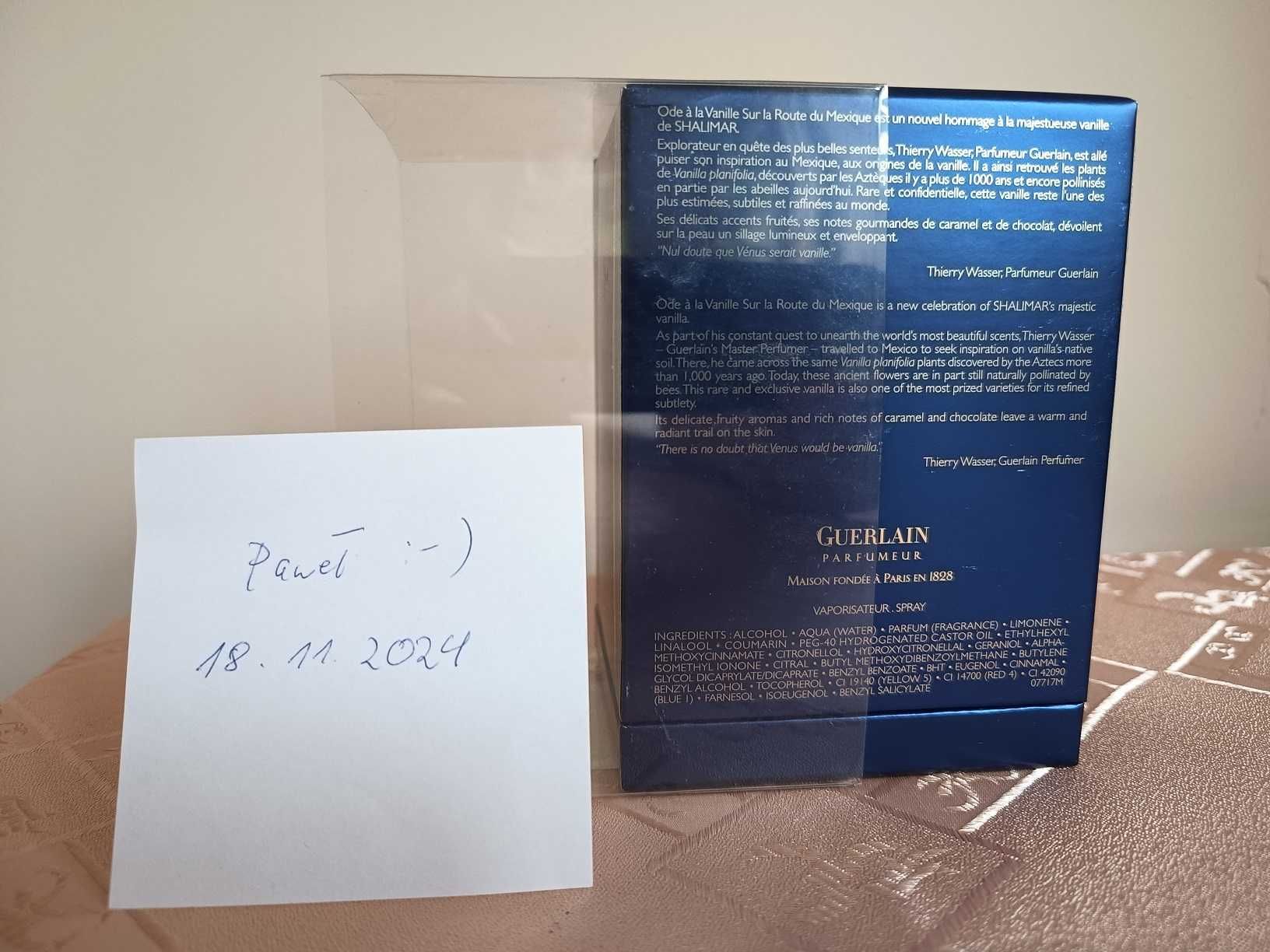 Guerlain Shalimar Ode A La Vanille, 50ml EDP, klasyk unikat