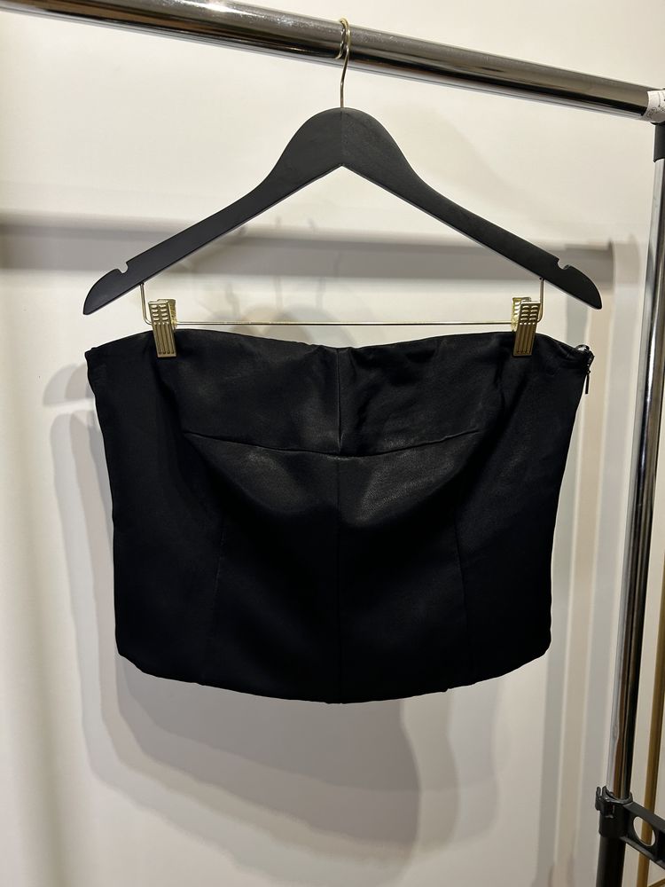 Gorset bluzka crop top satynowy jedwabny