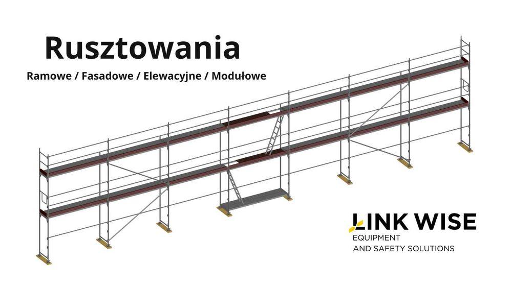 Rusztowania elewacyjne plettac - zestaw pow. rob. 126 m2/wys. rob. 6m