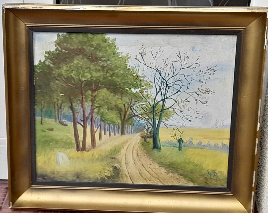 „Polna droga” obraz olejny, sygnowany