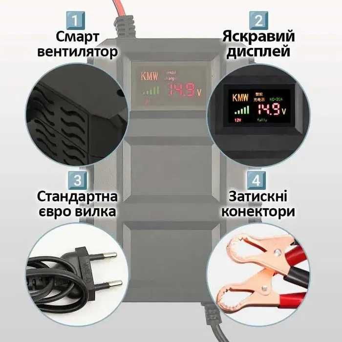 Импульсная зарядка 20А аккумулятора 14,6V