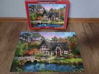 Puzzle 500 trefl domek castorland krajobraz domek most rzeka