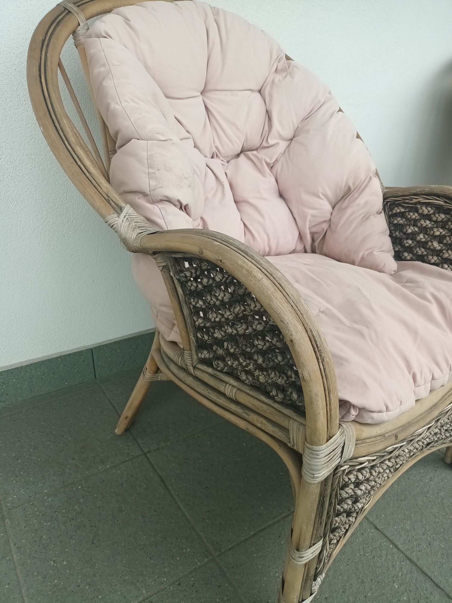 Komplet, meble ogrodowe, rattan