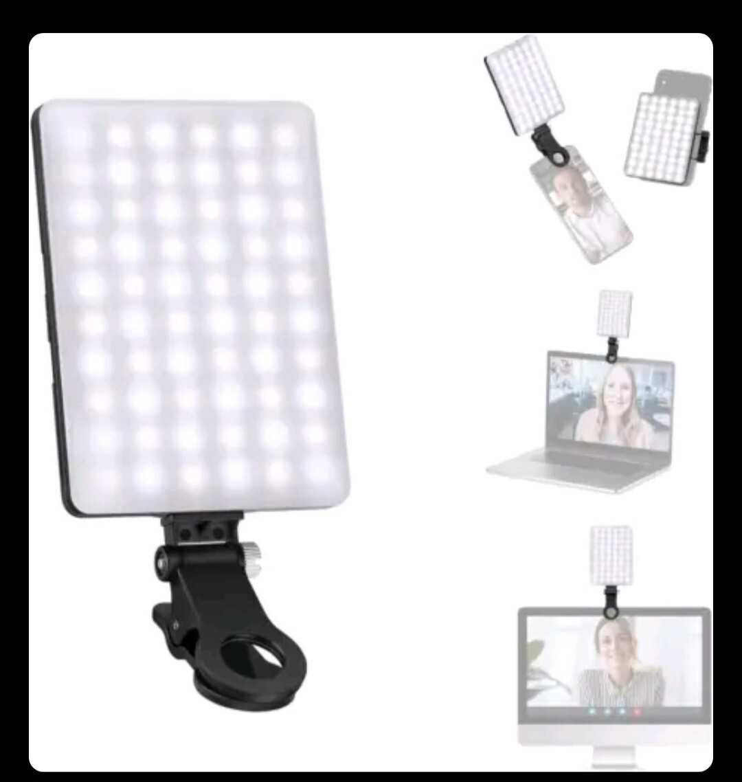 Lampa do telefonu komórkowego WIDEO LED 3 tryby świecenia bateria 2000